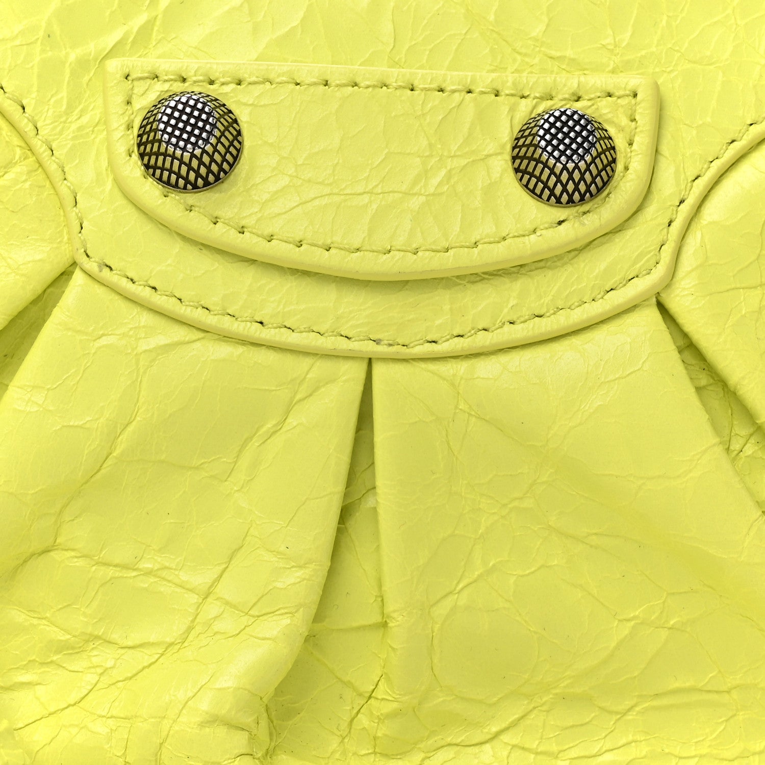 Balenciaga Agneau Arena Le Cagole Shoulder Bag XS Lime 8 of 10