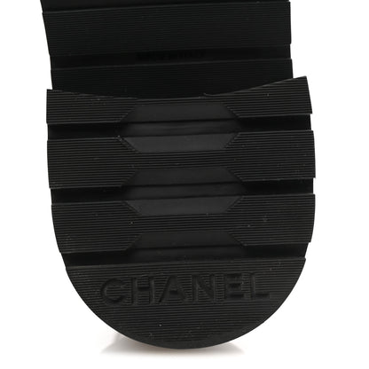 Chanel Shiny Goatskin Calfskin Quilted Lace Up Combat Boots 36.5 Black 7 of 10