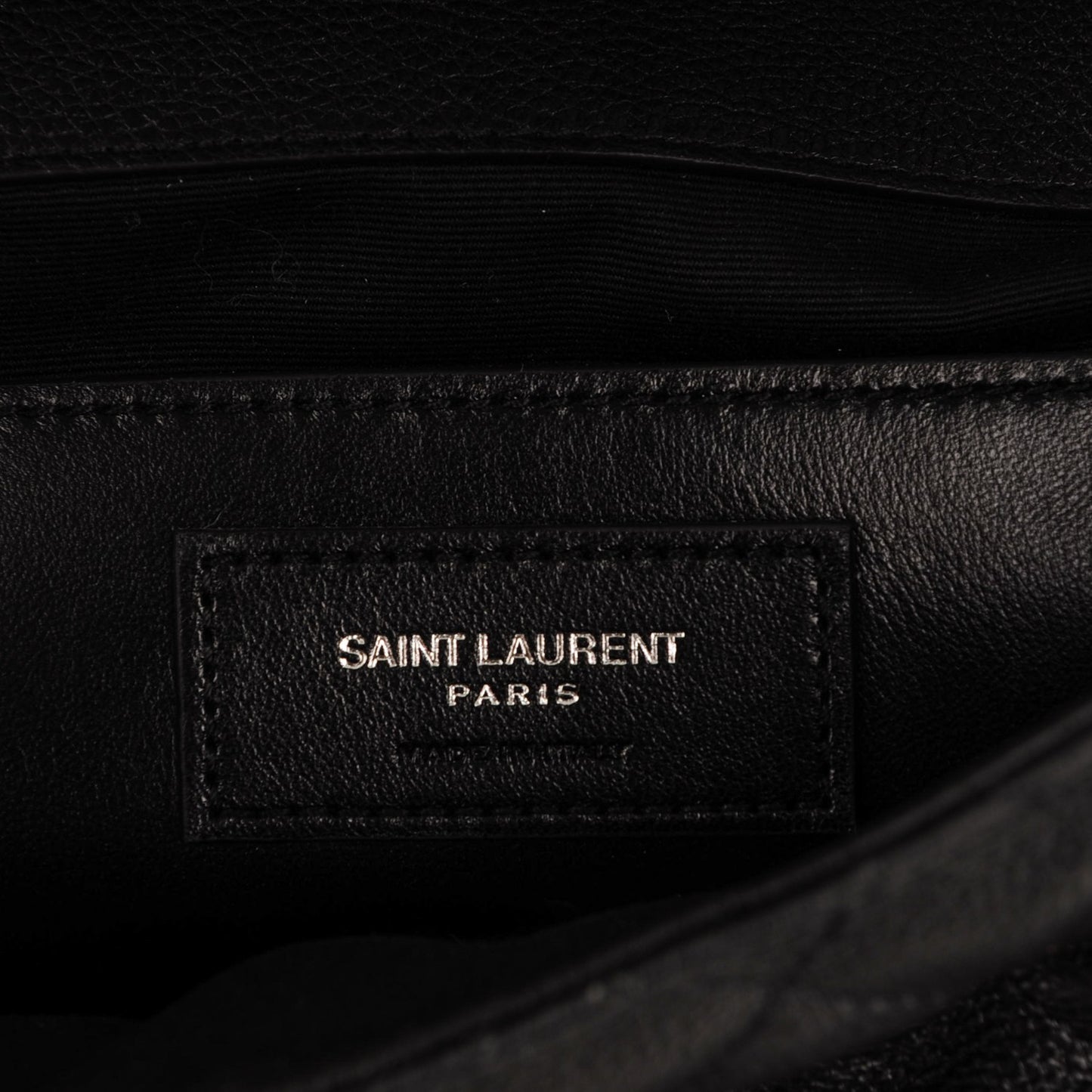 Sheepskin Tri-Quilt Monogram Medium College Bag Black