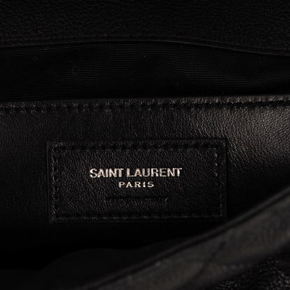 Saint Laurent Sheepskin Tri-Quilt Monogram Medium College Bag Black 6 of 7