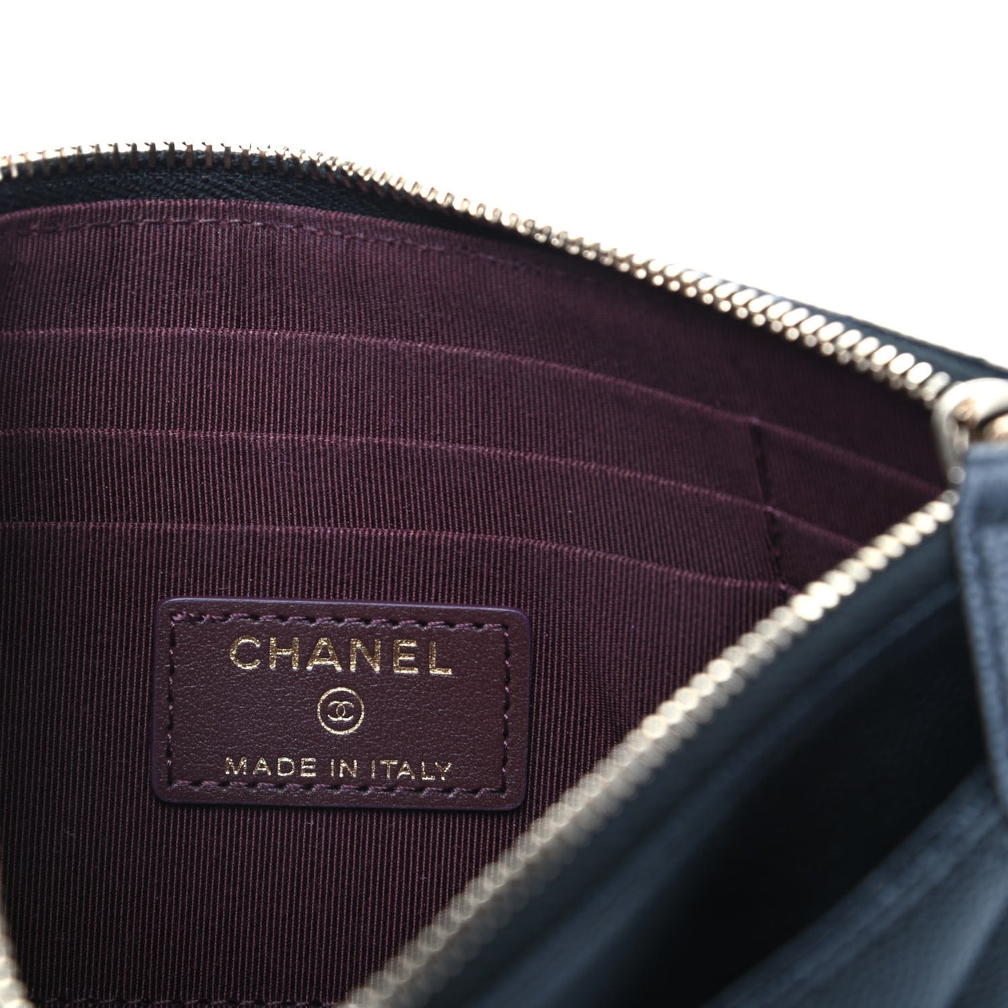 Caviar Quilted Classic Zip Pouch Black