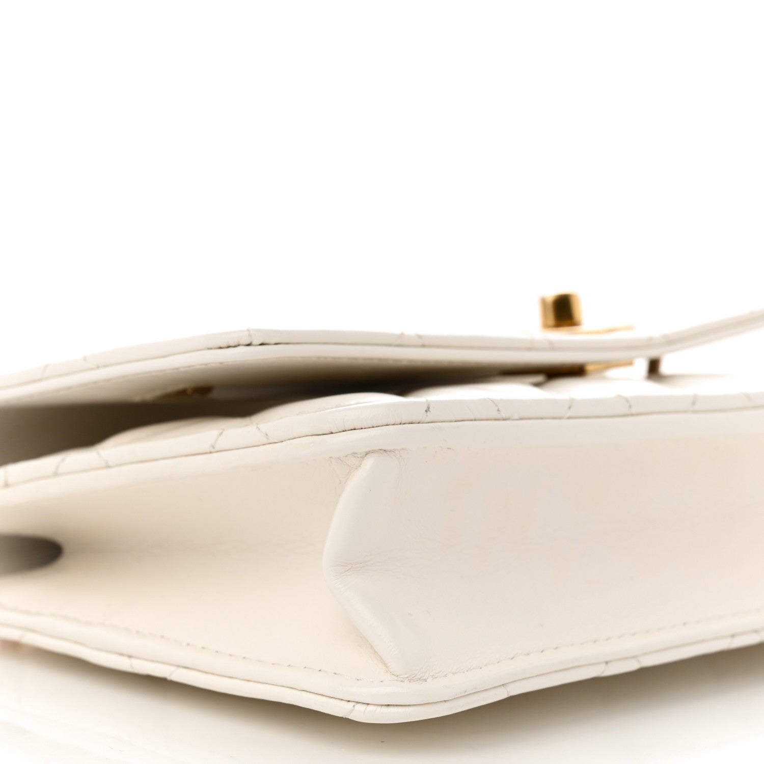 Chanel Shiny Calfskin Quilted Multicolor Top Handle Wallet On Chain WOC White 10 of 13