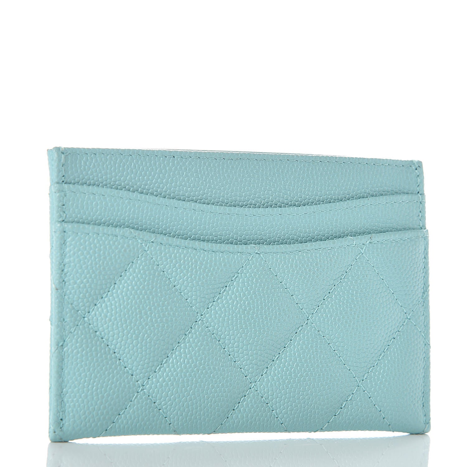 Chanel Caviar Quilted Card Holder Light Blue 3 of 8