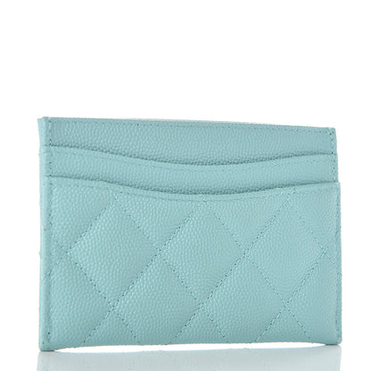 Chanel Caviar Quilted Card Holder Light Blue 3 of 8