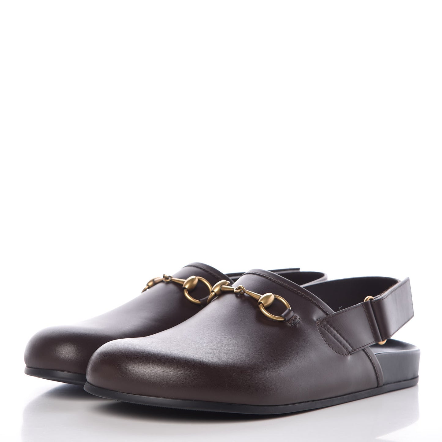 Calfskin Mens Horsebit River Slingback Slippers 9 Cocoa