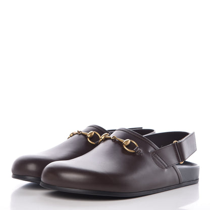 Gucci Calfskin Mens Horsebit River Slingback Slippers 9 Cocoa 3 of 10