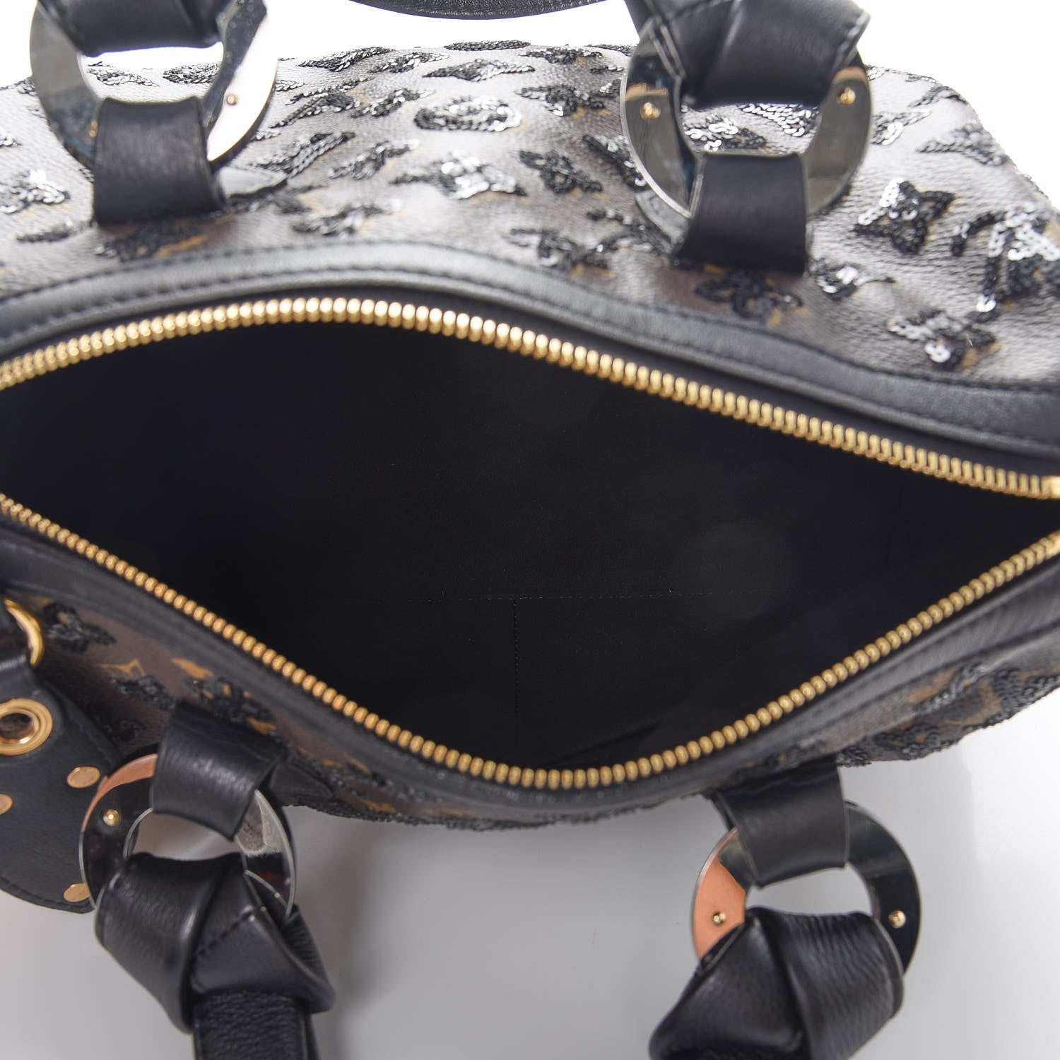Louis Vuitton Monogram Sequins Eclipse Speedy 28 Black 5 of 9