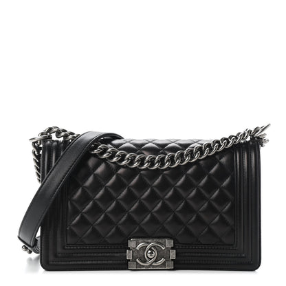 Chanel Lambskin Quilted Medium Boy Flap Black 1 of 10