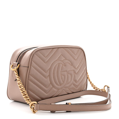 Gucci Calfskin Matelasse Small GG Marmont Chain Shoulder Bag Porcelain Rose 3 of 12