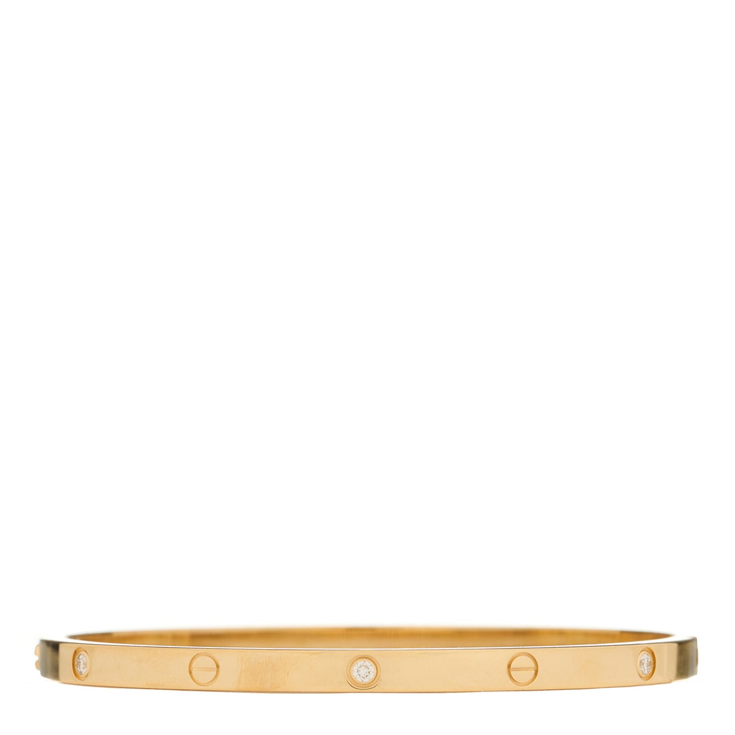 18K Yellow Gold 6 Diamond Small LOVE Bracelet 16