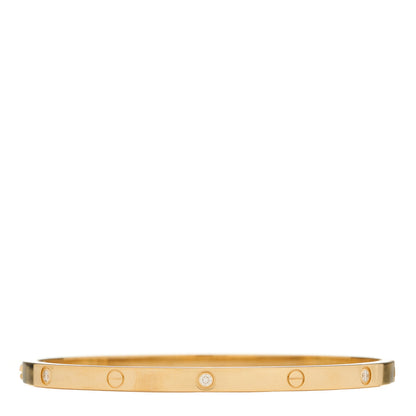 Cartier 18K Yellow Gold 6 Diamond Small LOVE Bracelet 16 1 of 9