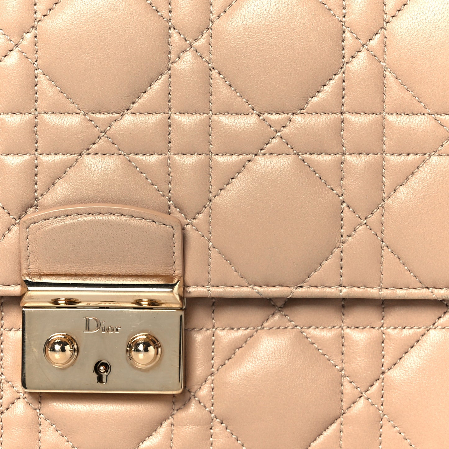 Lambskin Cannage Miss Dior Promenade Pouch Beige