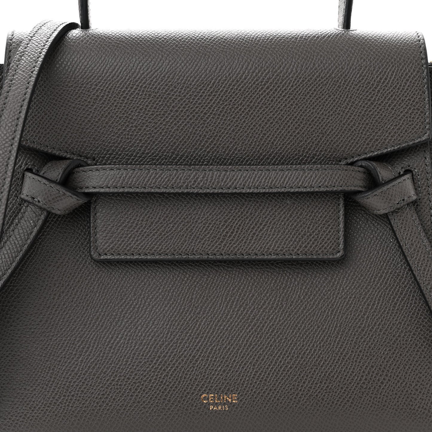 Grained Calfskin Nano Belt Bag Grey