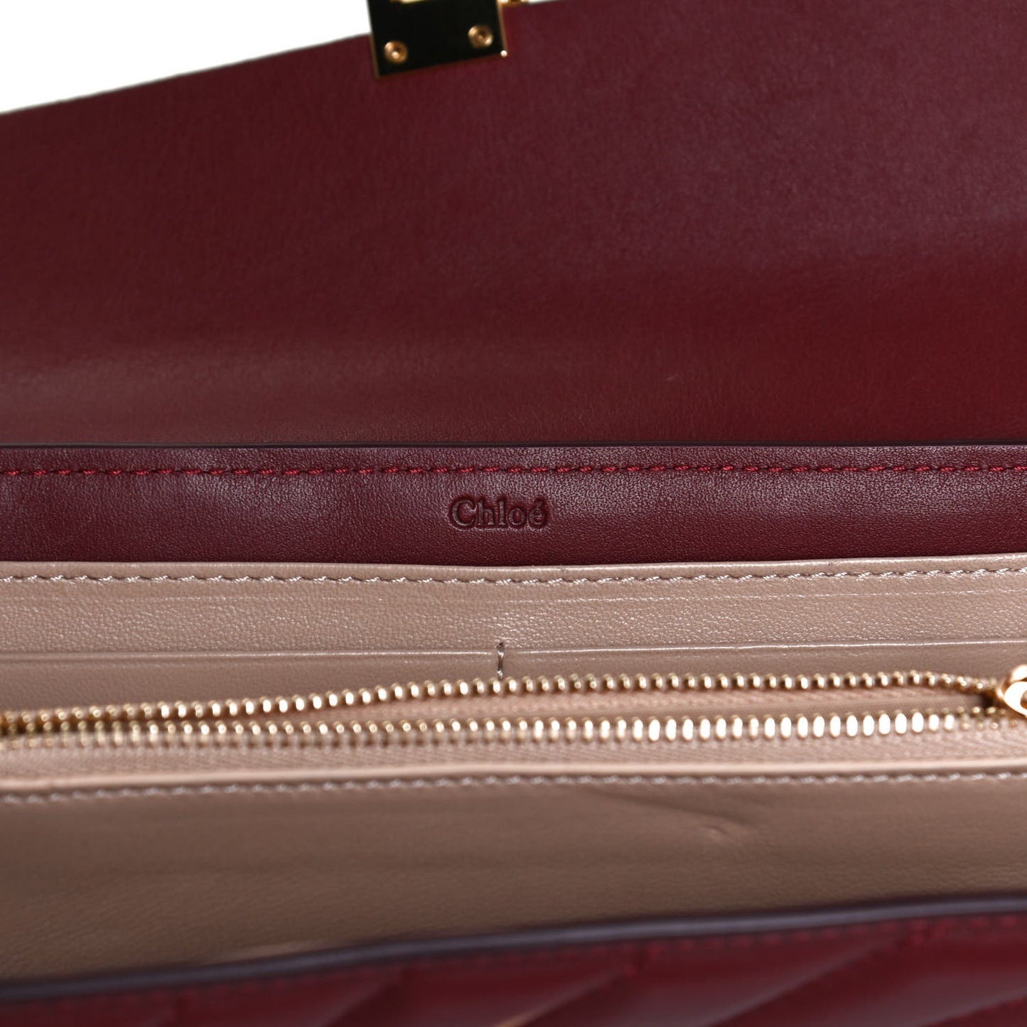 Calfskin Drew Long Wallet with Flap Plum Purple