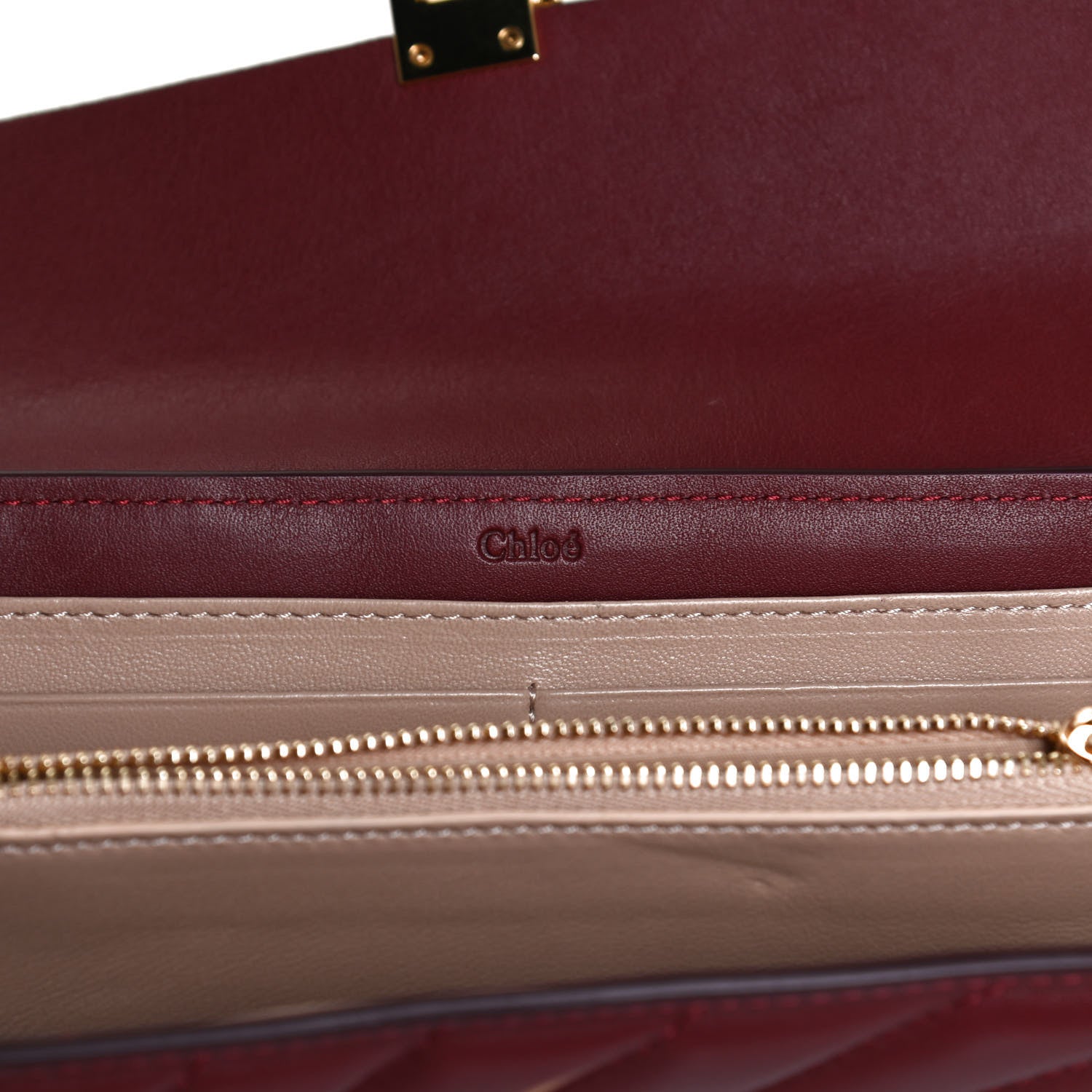 Chloe Calfskin Drew Long Wallet with Flap Plum Purple 6 of 9