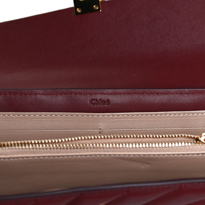 Chloe Calfskin Drew Long Wallet with Flap Plum Purple 6 of 9