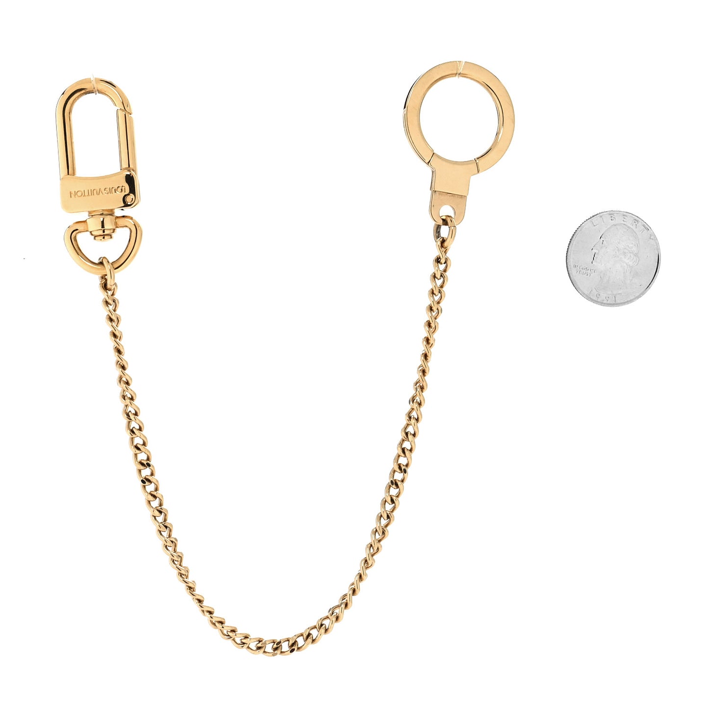Metal Pochette Extender Key Ring Chain Gold