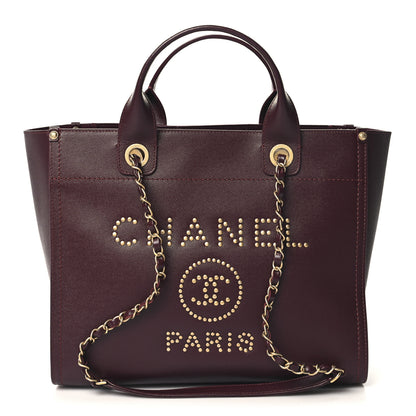 Chanel Caviar Small Studded Deauville Tote Burgundy 1 of 10