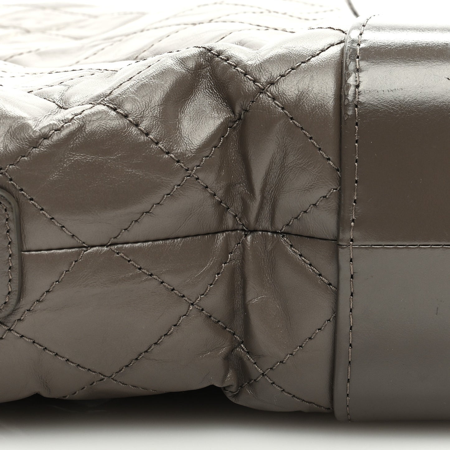 Aged Calfskin Quilted Medium Gabrielle Hobo Grey