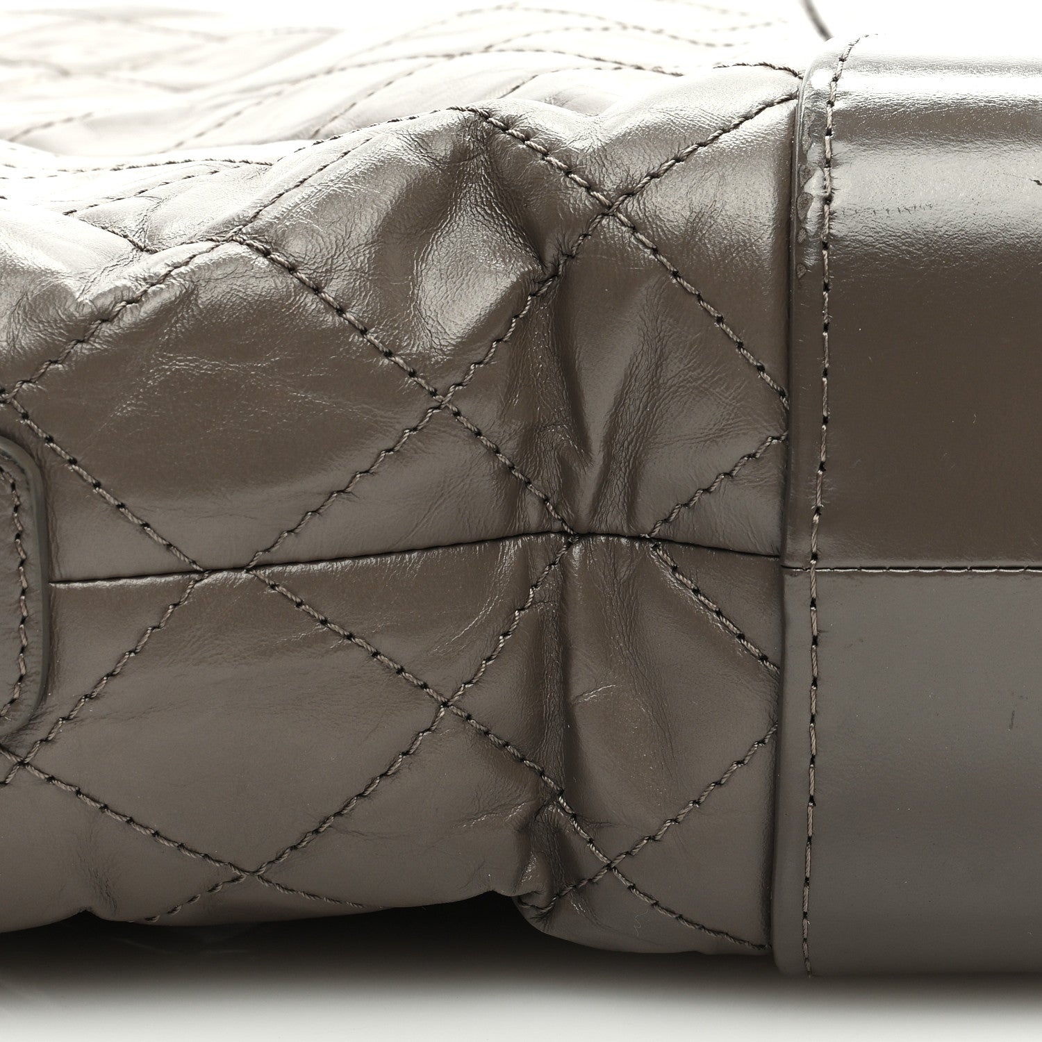 Chanel Aged Calfskin Quilted Medium Gabrielle Hobo Grey 10 of 11