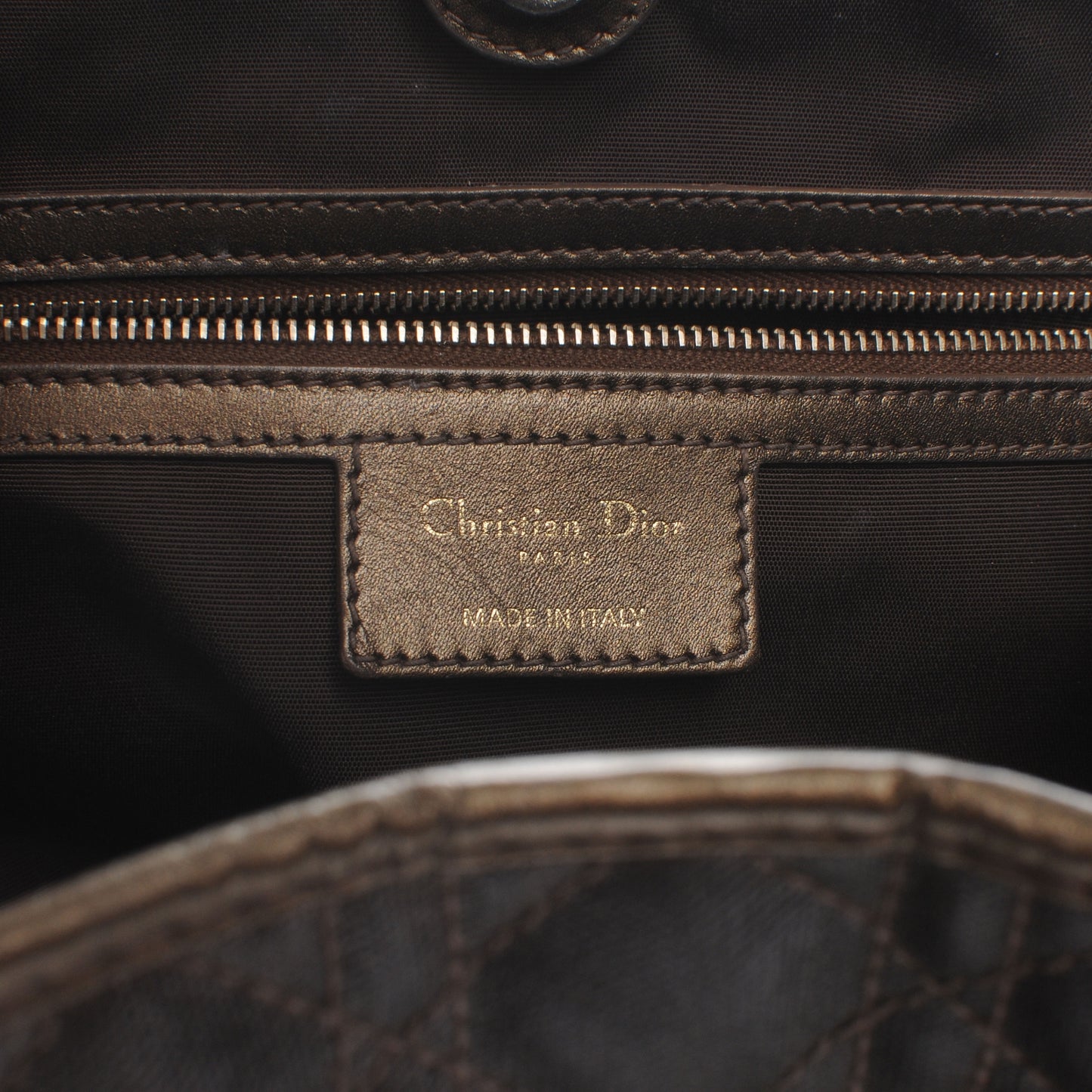 Coated Canvas Cannage Medium Panarea Tote Bronze