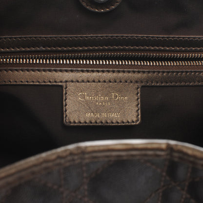 Christian Dior Coated Canvas Cannage Medium Panarea Tote Bronze 7 of 8
