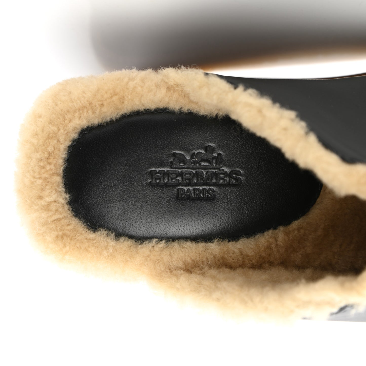 Calfskin Woolskin Earth Mules 35 Black