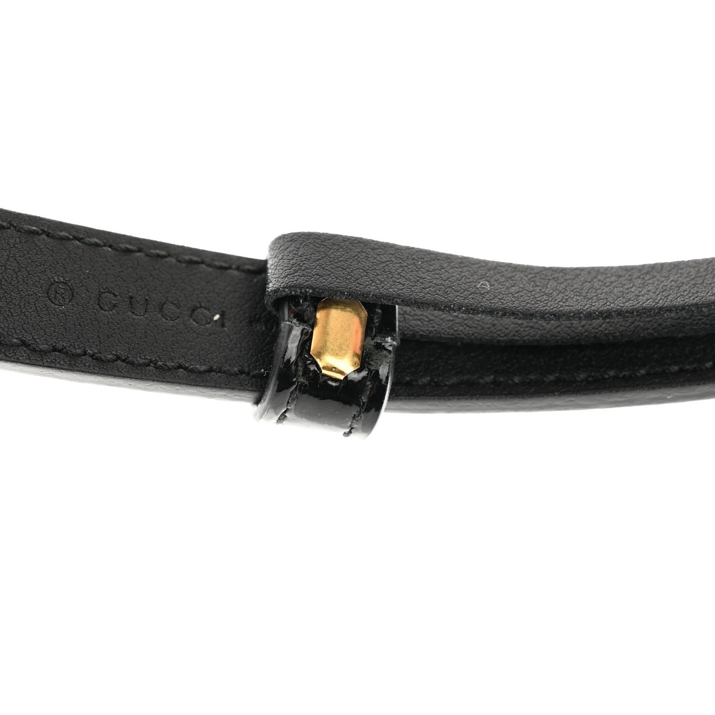 Skipper Calfskin Enamel GG 15mm Belt 90 36 Black