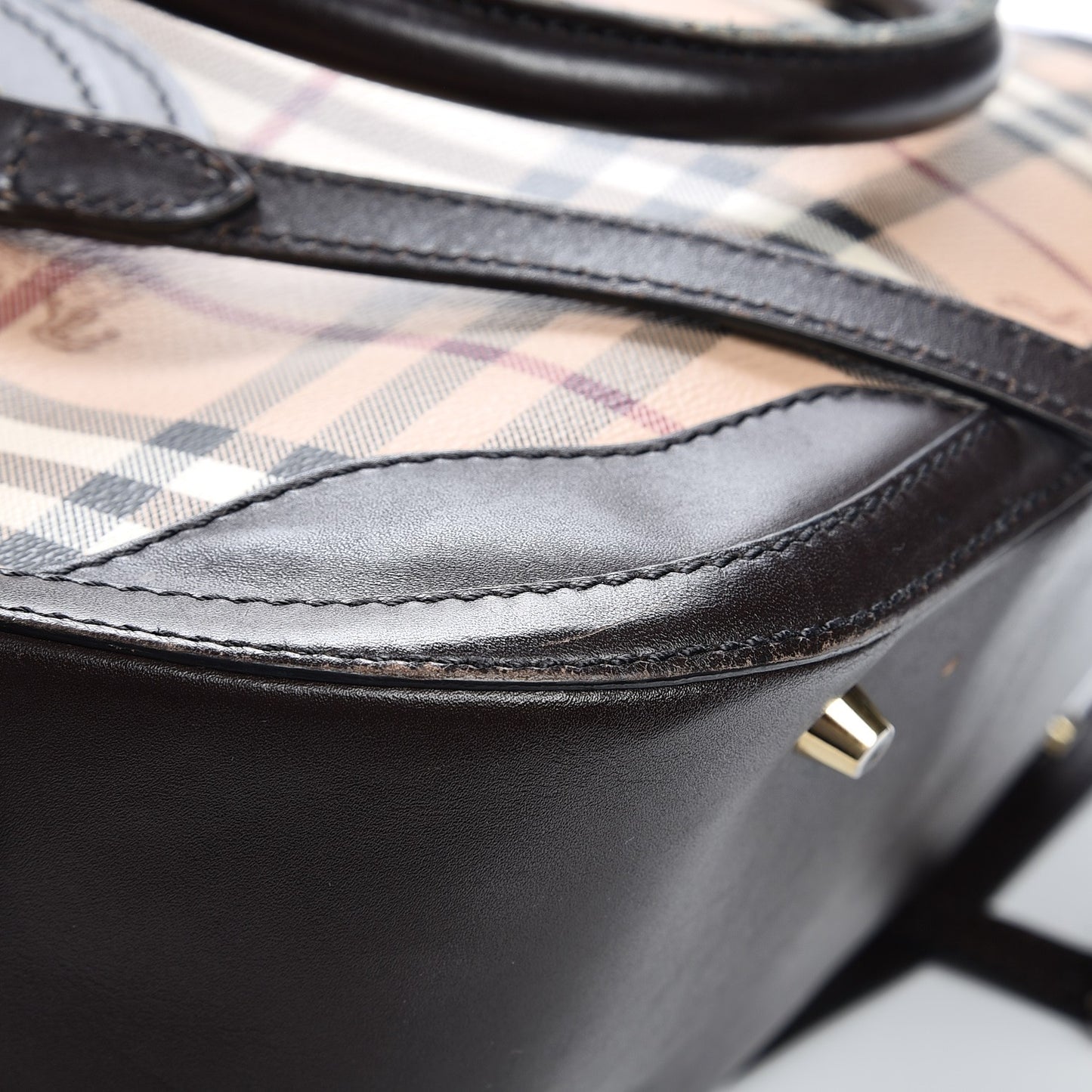 Haymarket Check Small Orchard Bowling Bag Chocolate