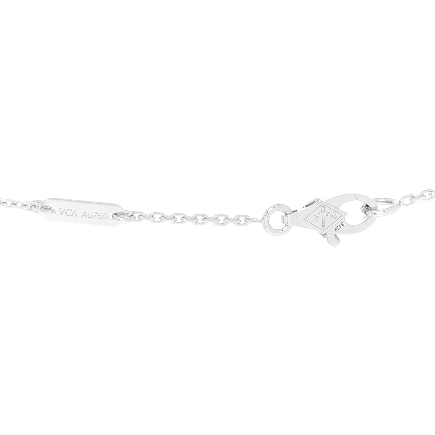 18K White Gold Turquoise Sweet Alhambra Butterfly Pendant Necklace