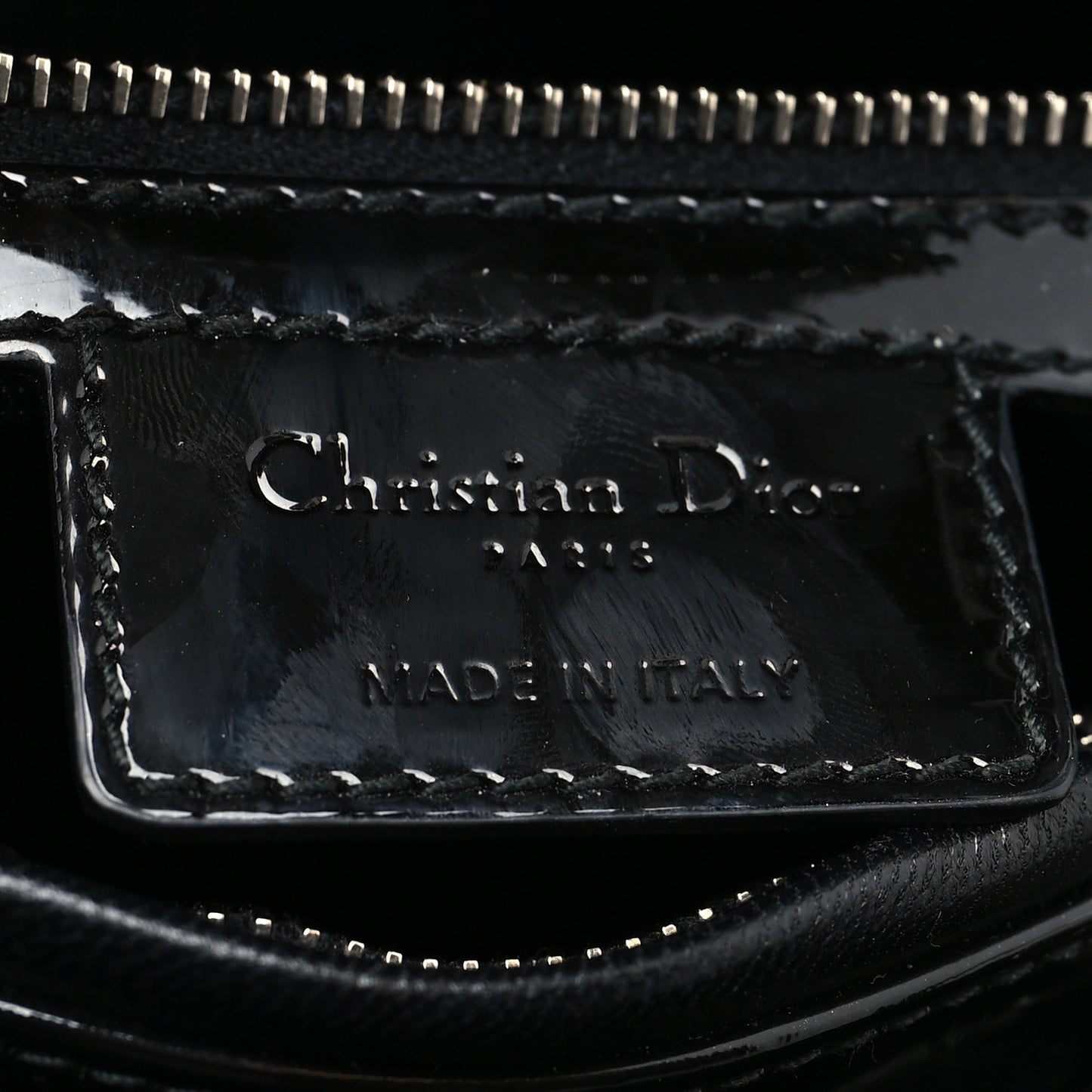 Patent Cannage Medium Lady Dior Black