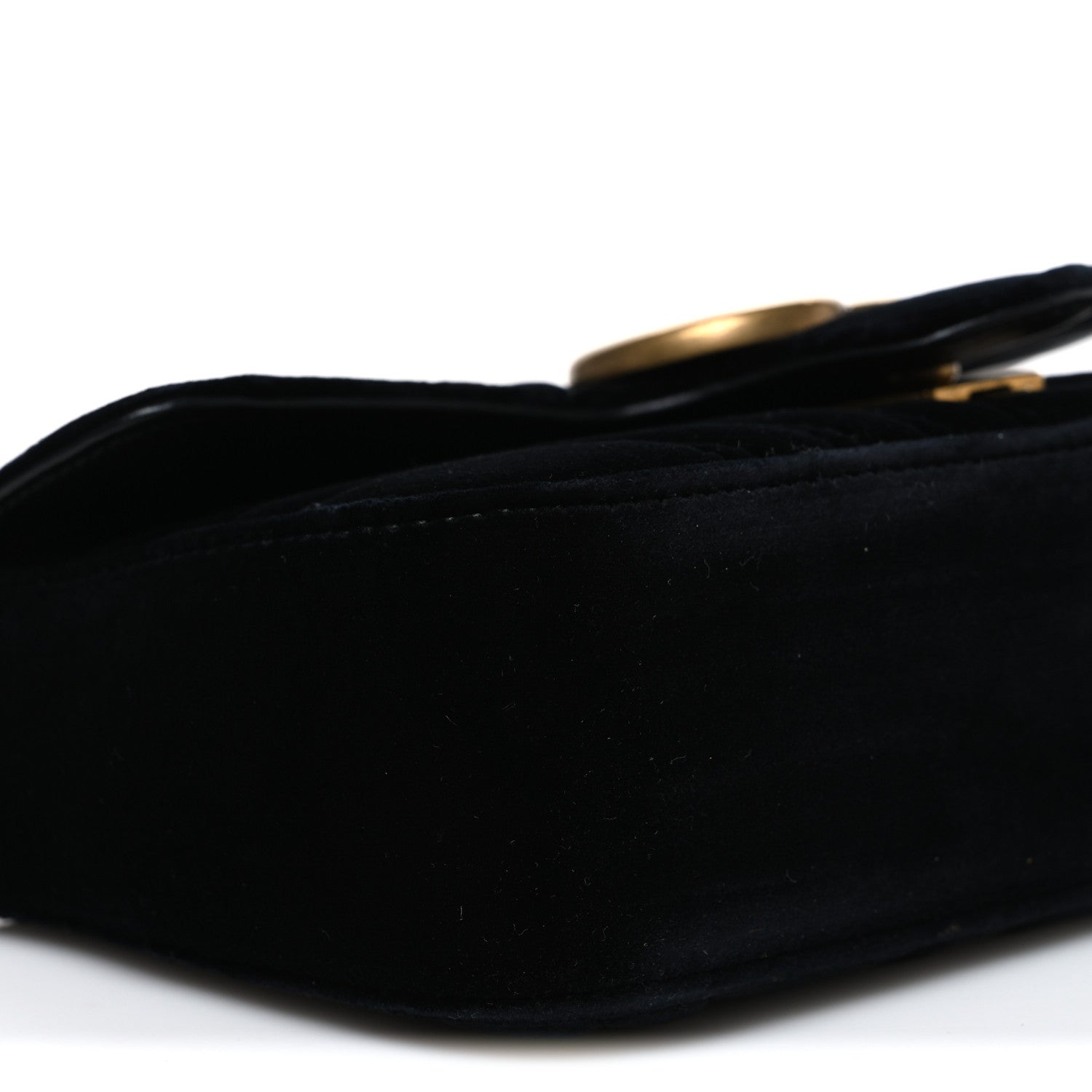 Gucci Velvet Matelasse Mini GG Marmont Shoulder Bag Black 75/30 Black 9 of 11