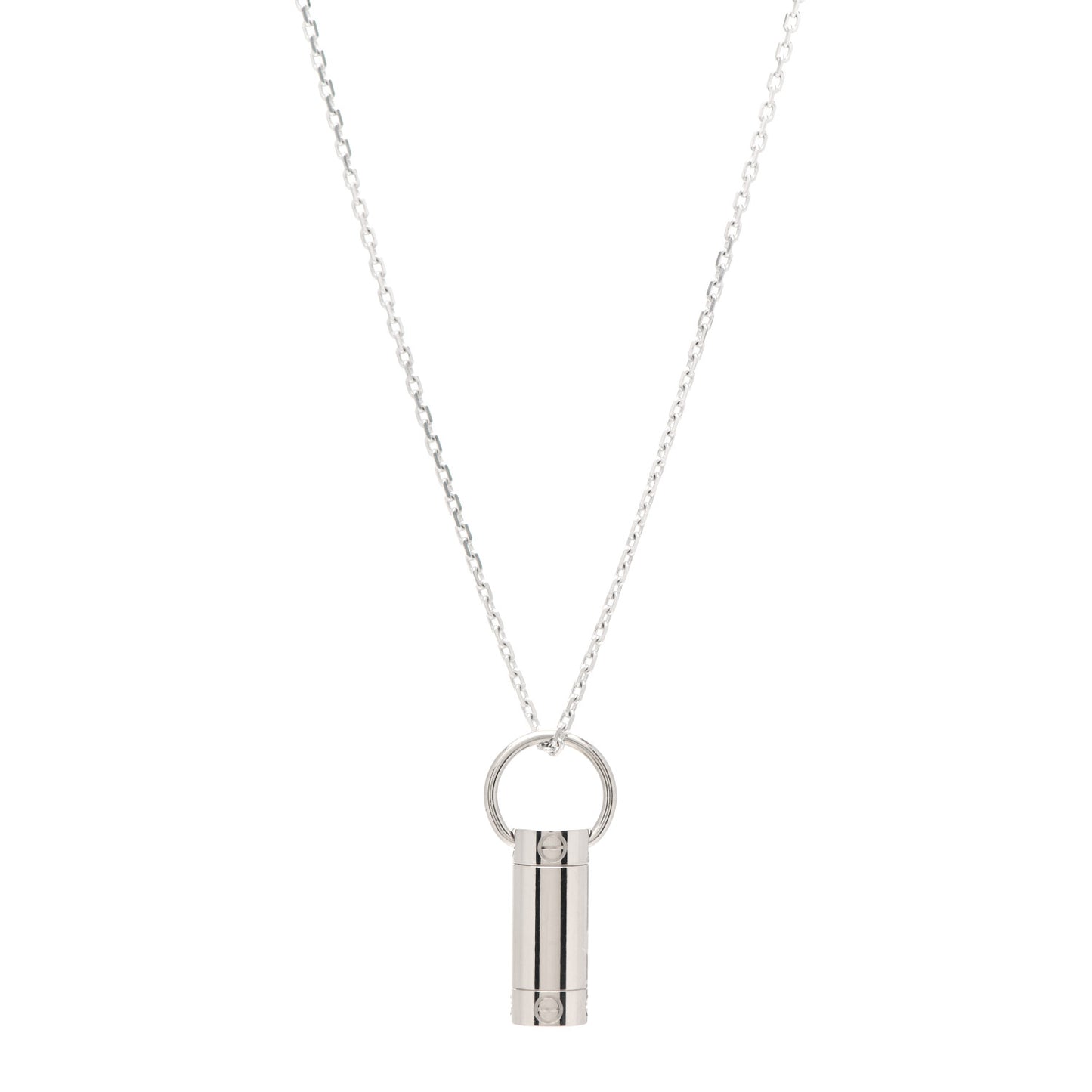 18K White Gold LOVE Screwdriver Pendant Necklace