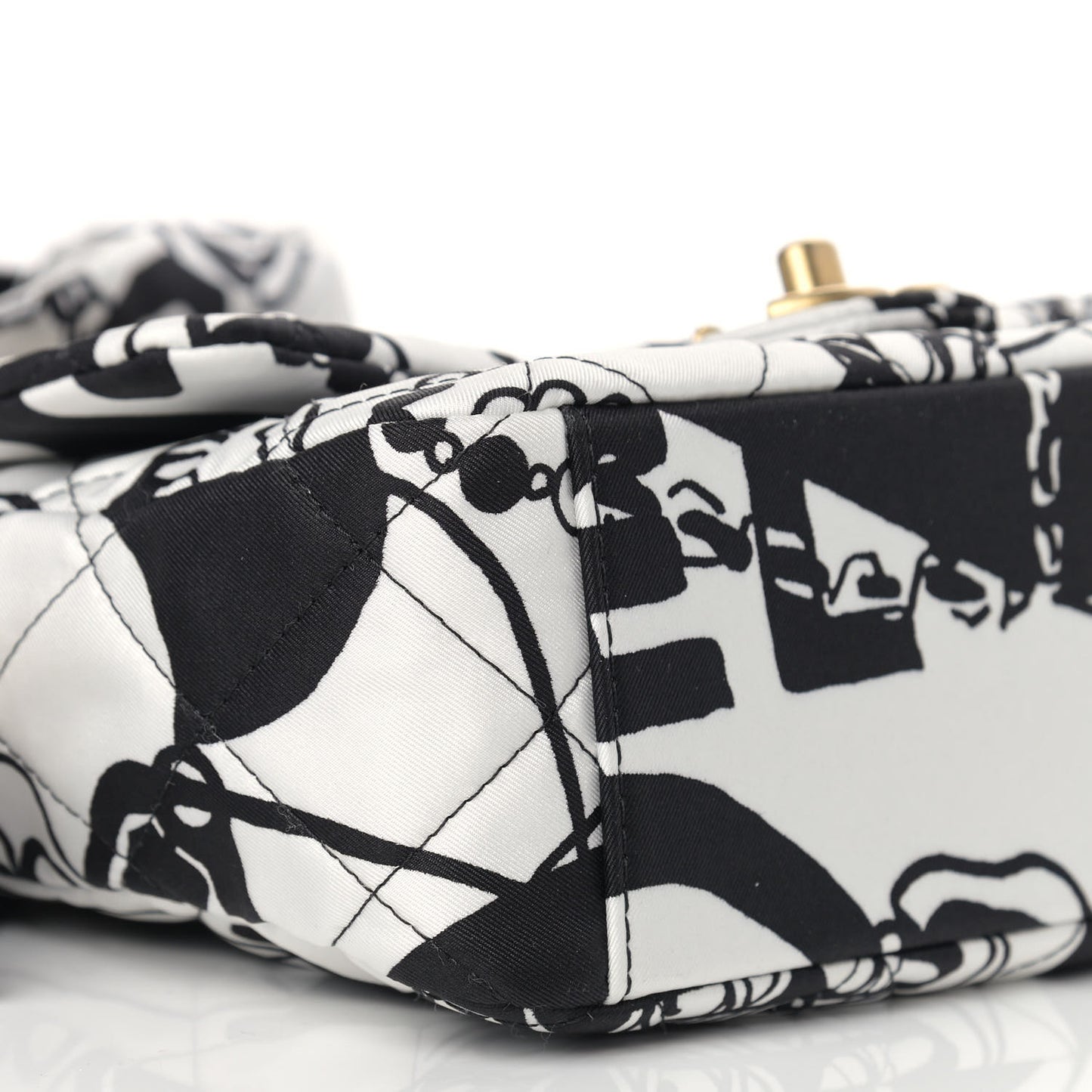 Canvas Printed Deer Coco Mini Single Flap Gray Black