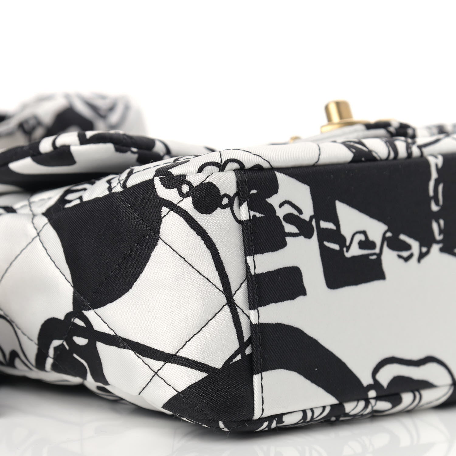 Chanel Canvas Printed Deer Coco Mini Single Flap Gray Black 8 of 10