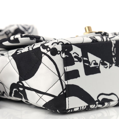 Chanel Canvas Printed Deer Coco Mini Single Flap Gray Black 8 of 10