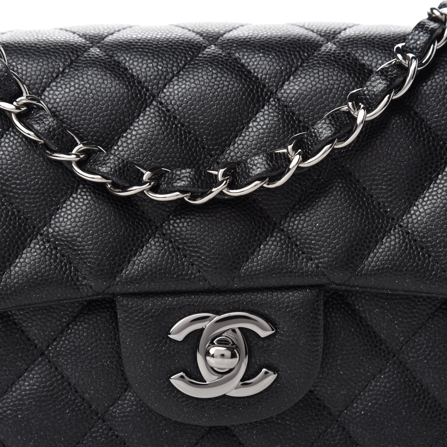 Chanel Iridescent Caviar Quilted Mini Rectangular Flap Black 10 of 11