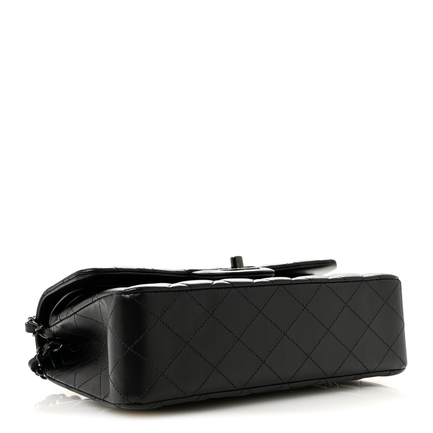 Lambskin Quilted Small Double Flap So Black