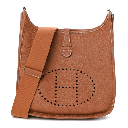 Hermes Taurillon Clemence Evelyne III PM Gold 1 of 10