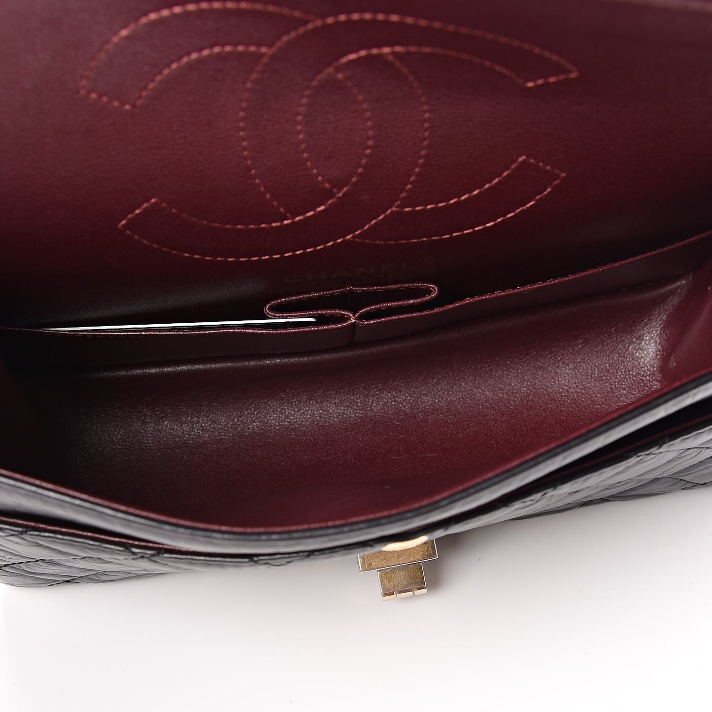 Aged Calfskin Quilted 2.55 Reissue 225 Flap Black