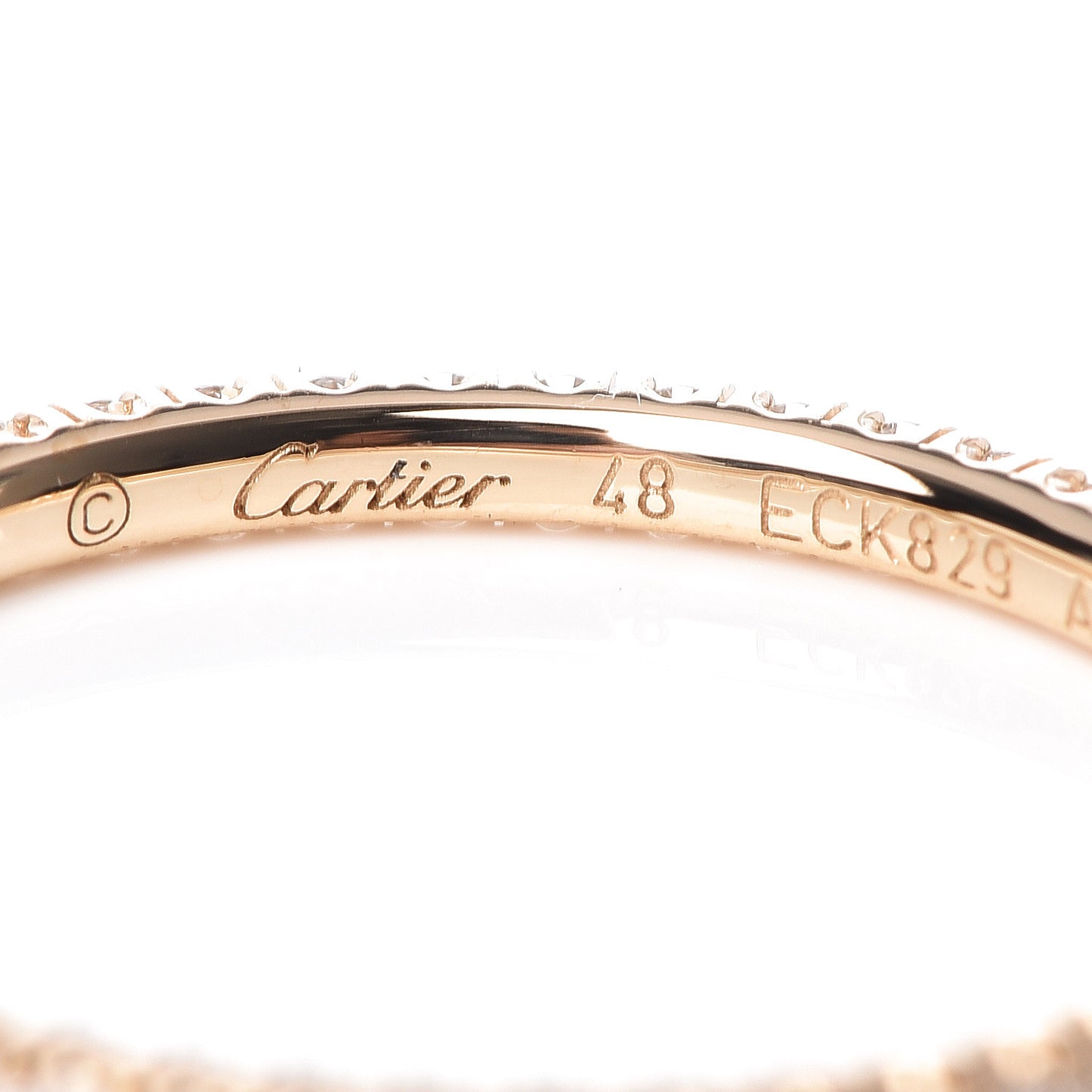 18K Yellow Gold Diamond Etincelle De Eternity Ring 48 4.5