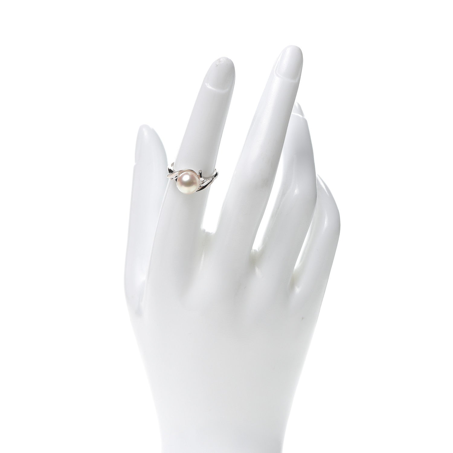 Mikimoto 14K White Gold Akoya Pearl 8mm Ring 52 6 2 of 5