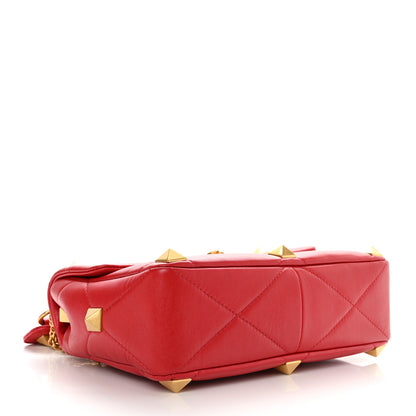Valentino Garavani Nappa Large Roman Stud Shoulder Bag Rouge Pur 4 of 9