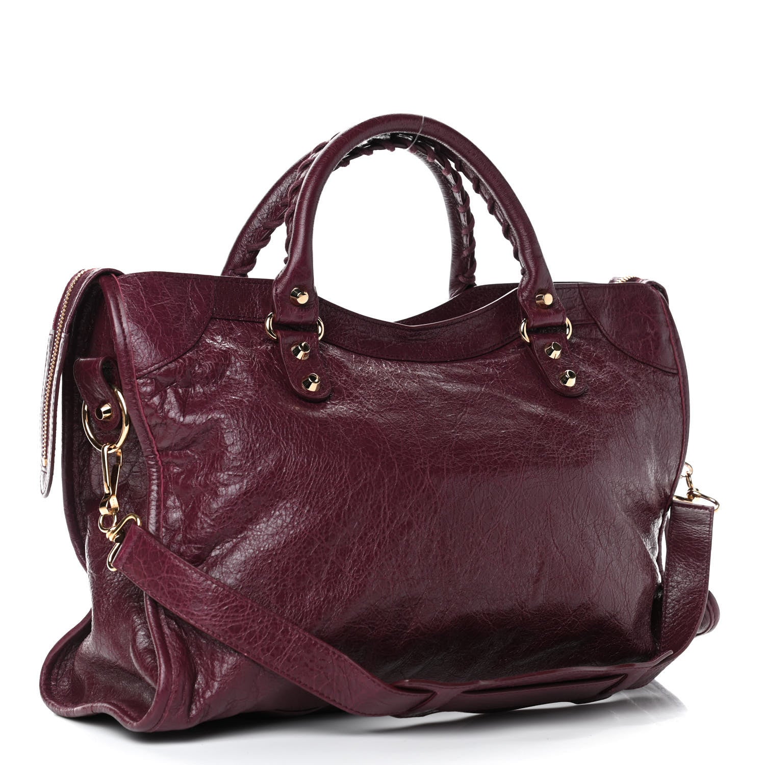 Balenciaga Agneau Classic Gold Hardware City Violet Prune 2 of 4