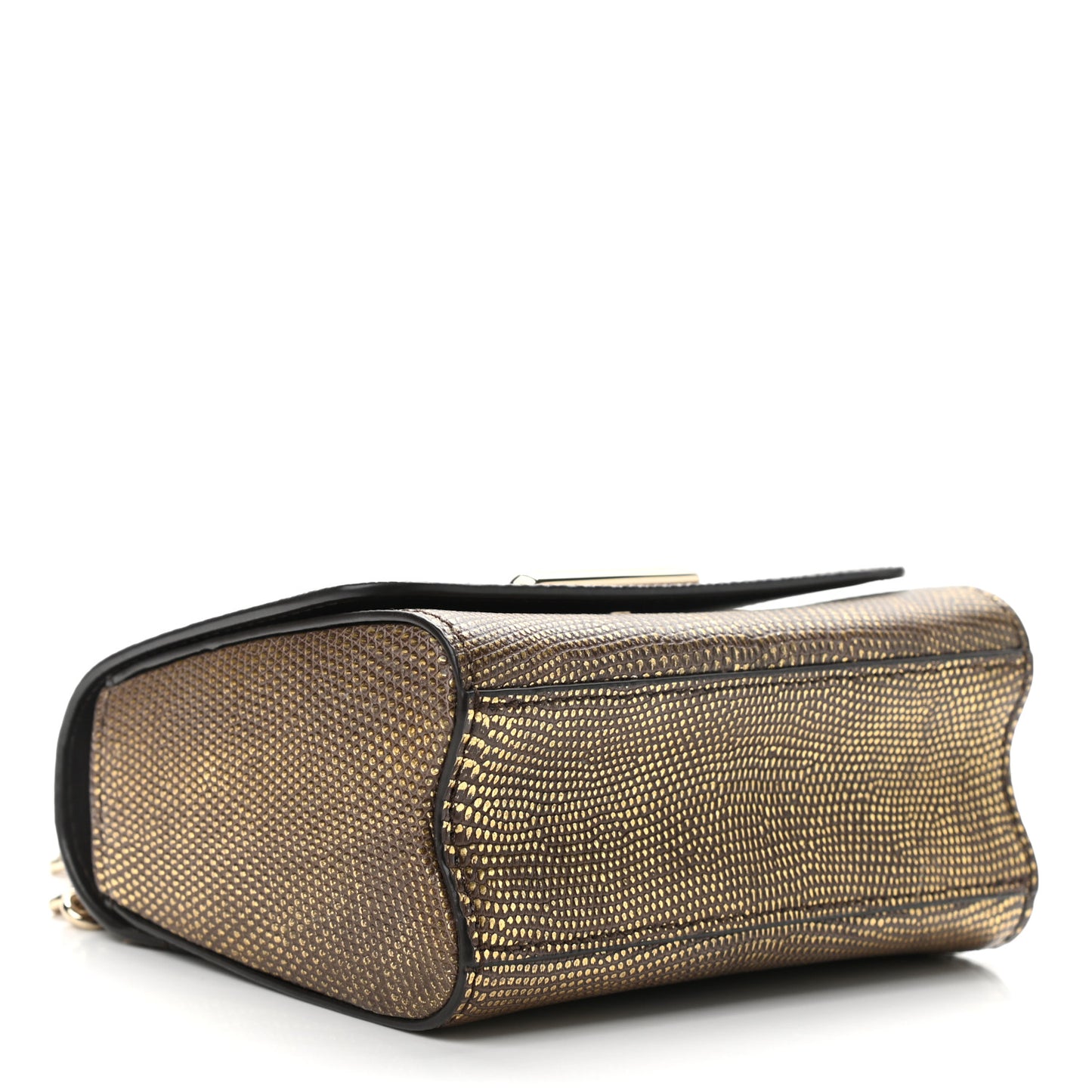 Lizard Twist Shoulder Bag Mini Gold