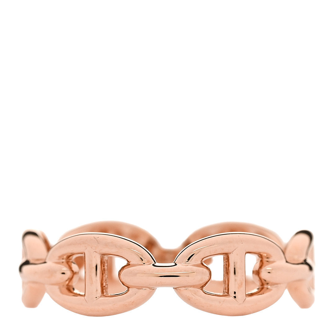 Hermes 18K Rose Gold PM Chaine d'Ancre Enchainee Ring 56/7.5 3 of 7