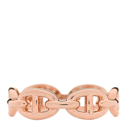 Hermes 18K Rose Gold PM Chaine d'Ancre Enchainee Ring 56/7.5 3 of 7