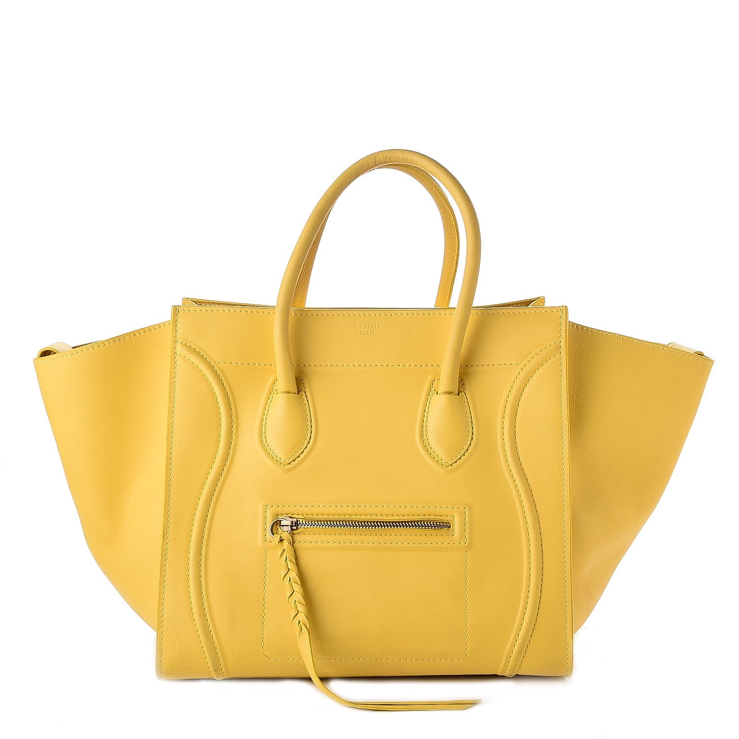 Celine Smooth Calfskin Medium Phantom Luggage Sun Yellow 1 of 27