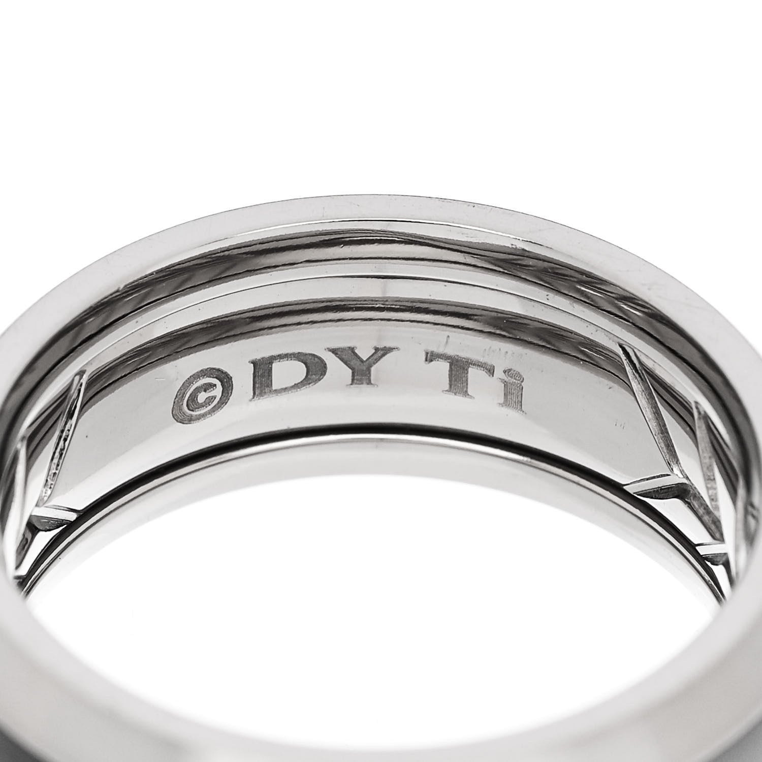 David Yurman Black Titanium 8.5mm Beveled Band Ring 54 7 4 of 4
