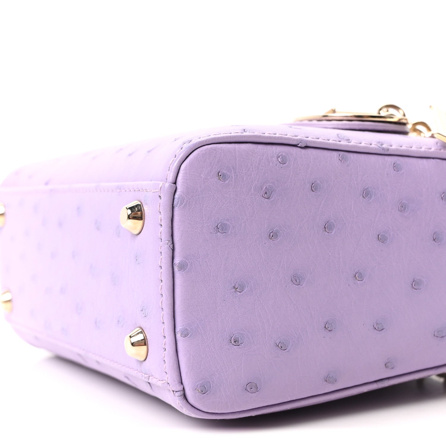 Christian Dior Ostrich Mini Lady Dior Purple 10 of 11